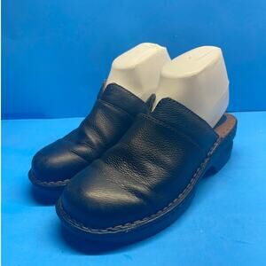 Bjorndal Molly Sandals Womens Sz 7 M Black Leather Slip On Mules